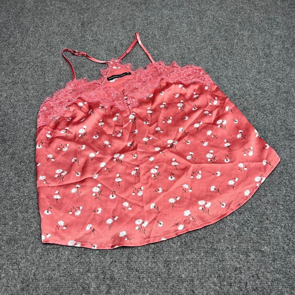 Abercrombie & Fitch pink floral racer back cami tank top Size Small
